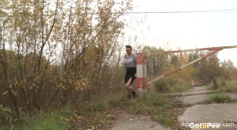 Ничего не подозревающая дама попала на шпионскую камеру, когда гуляла по юбке и писала на дорожке